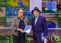 Special issue on ‘Caricom @ 50’ launched in Guyana. photo shows Round Table Journal editor Venkat Iyer and CARICOM Secretary-General Carla Bennett