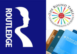 Routledge/Round Table Commonwealth Studentship Awards 2024. pictures show Routledge and Round Table logos and Round Table editions