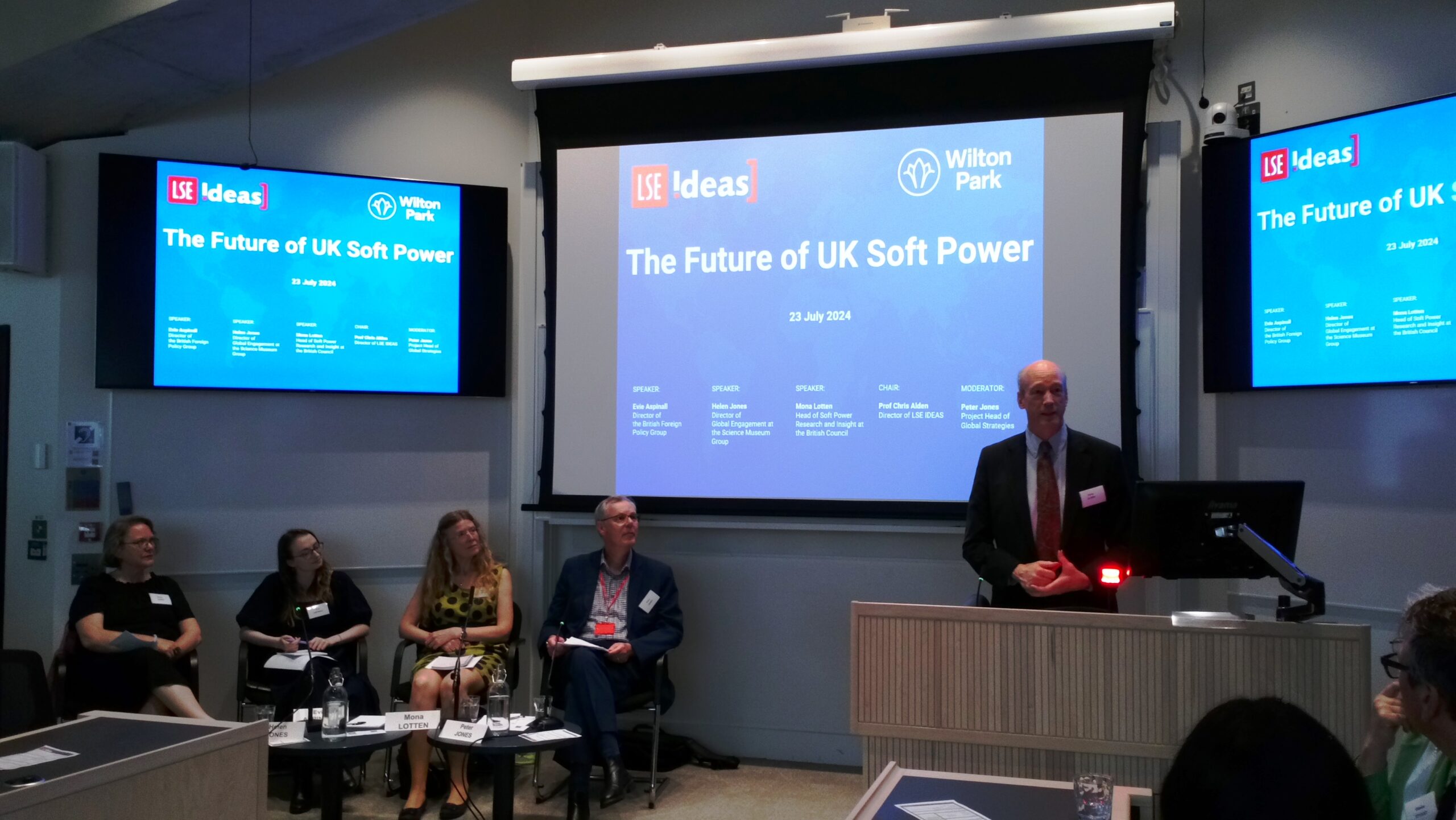 “Bold but humble” – Resetting Britain’s soft power. photo shows panel at Wilton Park/ LSE event.