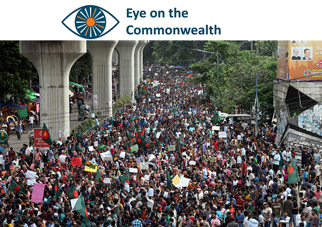 Fortunes, and much else, changes in Bangladesh. photo shows July students protest