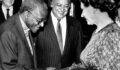 Shridath Ramphal – Remembering Sonny times. photo shows Shridath Ramphal, Queen Elizabeth II and Archbishop Tutu