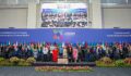 Commonwealth Round Table Samoa Diary Four - The Opening Ceremony: The Theatre of Politics. photo shows CHOGM official leaders photo