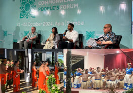 Letter from Apia Two. Diplomat and academic Round Table's Matthew Neuhaus shares his CHOGM observations. photos show Peoples Forum, breakfast reception and closing ceremony reception