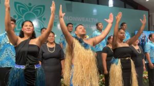 Letter from Apia. Commonwealth Round Table's Matthew Neuhaus on the opening of CHOGM in Samoa. photo shows People's Forum opening