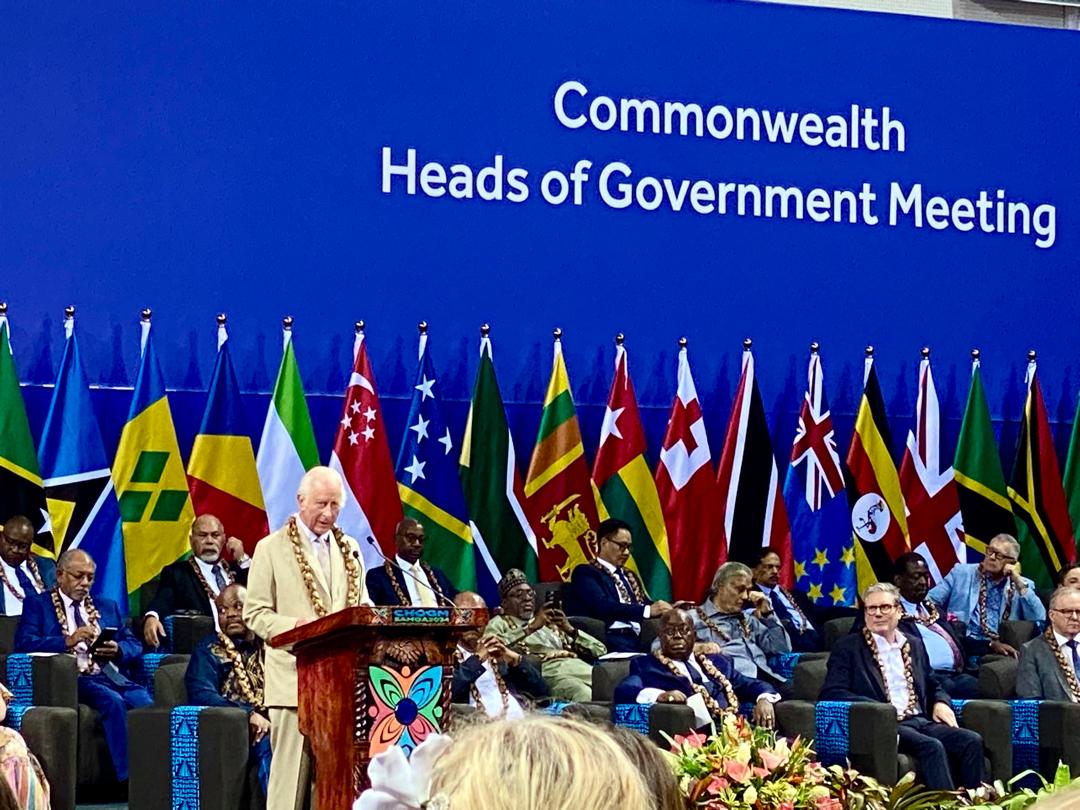 Diplomat and academic Matthew Neuhaus continues to share insights from the Commonwealth Heads of Government Meeting in Apia, Samoa.. Matthew Neuhaus photo shows Commonwealth leaders and King Charles