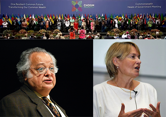 2024 Most-read articles on the Round Table website. pictures show CHOGM 2024, Shridath Ramphal and Sue Onslow