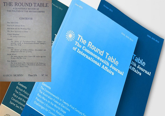 Founded in 1910, The Round Table Journal is the UK's oldest international affairs journal. Pictures shows old and new copies of the journal