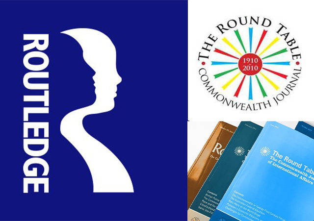 Meet the 2024 Routledge/Round Table Commonwealth Studentship Awards. pictures show Routledge and Round Table logos and The Round Table Journal.