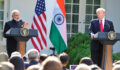 Modi-Trump starts well with White House talks next month. photo shows President Trump and Prime Minister Modi in Washington in 2017