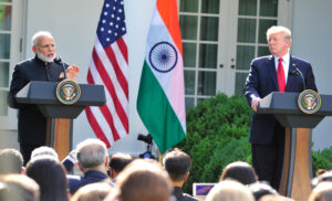 Modi-Trump starts well with White House talks next month. photo shows President Trump and Prime Minister Modi in Washington in 2017